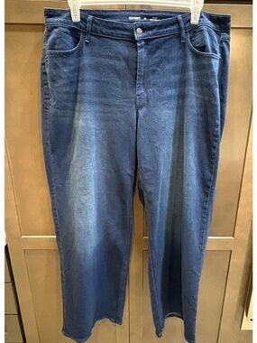 Old Navy Wow High Rise Dark Blue Wide Leg Jeans, 20